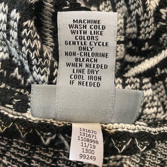 Catherines Black & White Open Front Cardigan Sweater 3X 26/28 W 3/4 Sleeve - Picture 4 of 7